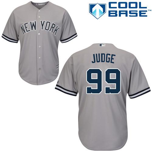 Yankees #99 Aaron Judge Grey Cool Base Stitched Youth MLB Jersey - Click Image to Close